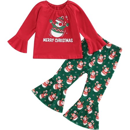 PIKADINGNIS Infant Toddler Baby Girls Fall Clothes Ruffle Sleeve Merry Christmas Letter Print Tops Snowman/Plaid Flare Pants Set
PIKADINGNIS Infant Toddler Baby Girls Fall Clothes Ruffle Sleeve Merry Christmas Letter Print Tops Snowman/Plaid Flare Pants Set