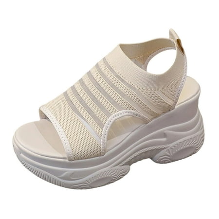 

YUHAOTIN Female Woman Sandals Sandals Women Fly Weave Summer New Lazy Foot Caligae Fashion Shoes Wedge Sandals for Women Dressy Womens Sandals Comfortable Dressy with Arch Support