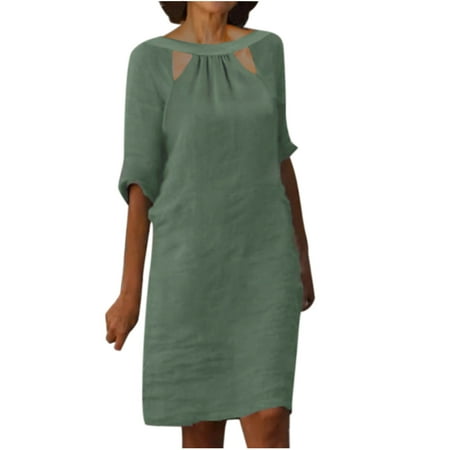 LWZWM Dinner Dress for Women Date Night Sleeveless Crew Neck Hollow Pleats Knee Length Skirt Grandma Birthday Gifts Birthday Gifts for Women Green S
LWZWM Dinner Dress for Women Date Night Sleeveless Crew Neck Hollow Pleats Knee Length Skirt Grandma Birthday Gifts Birthday Gifts for Women Green S