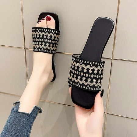 Running Shoes Womens Womens Summer Fashion Flat Slippers Square-head Casual Comfortable Beach Slippers Flat Sandal
Running Shoes Womens Womens Summer Fashion Flat Slippers Square-head Casual Comfortable Beach Slippers Flat Sandal