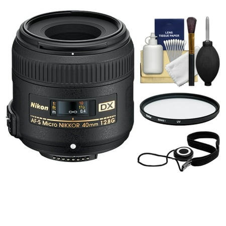 Nikon 40mm f\/2.8 G DX AF-S Micro-Nikkor Lens + 3 UV Filter for D3200, D3300, D5300, D5500, D7100, D7200 Cameras