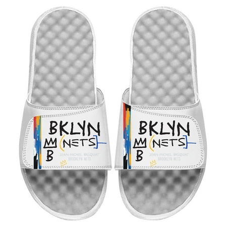 

ISlide White Brooklyn Nets 2022/23 City Edition Collage Slide Sandals