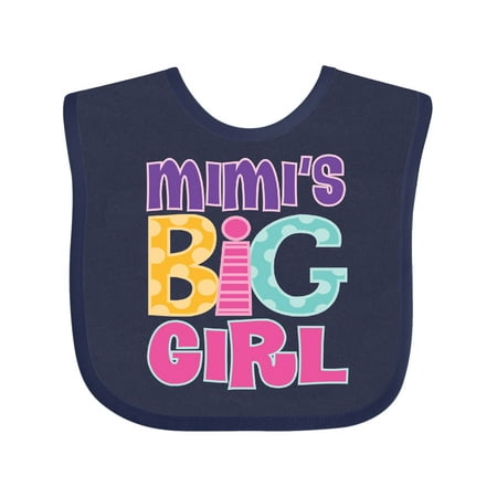 Inktastic Mimi Grandma Big Girl Grandchild Gift Baby Girl Bib