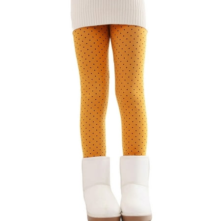 

Yuanyu 2-12T Girl Leggings Footless Fleece Lined Warm Winter Leggings Skinny Tights Stretchy Printing Full Length Legging Pants