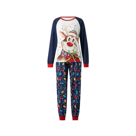 Amuver Christmas Matching Family Pajamas Cartoon Elk Snowflake Star Print T-shirt + String Light Print Trousers Jumpsuit
Amuver Christmas Matching Family Pajamas Cartoon Elk Snowflake Star Print T-shirt + String Light Print Trousers Jumpsuit