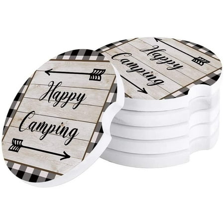 FMSHPON Happy Camping Wood Grain and Plaid Set of 4 Car Coaster for Drinks Absorbent Ceramic Stone Coasters Cup Mat with Cork Base for Home Kitchen Room Coffee Table Bar Decor
FMSHPON Happy Camping Wood Grain and Plaid Set of 4 Car Coaster for Drinks Absorbent Ceramic Stone Coasters Cup Mat with Cork Base for Home Kitchen Room Coffee Table Bar Decor