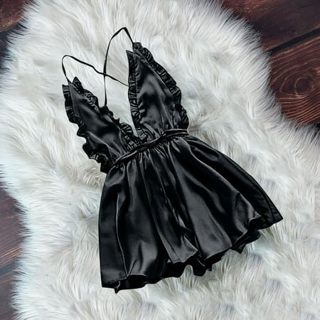 Fatuov Womens Lingerie Sets Women V-Neck Sling Ruffle Sexy Stain Camisole Pajamas Nightdress Sexy Lingerie On Sale
Fatuov Womens Lingerie Sets Women V-Neck Sling Ruffle Sexy Stain Camisole Pajamas Nightdress Sexy Lingerie On Sale