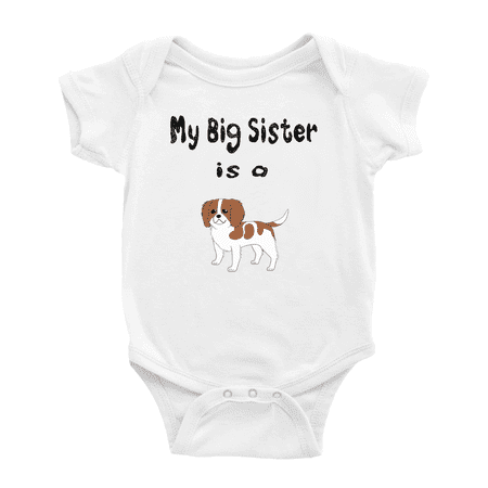 My Big Sister Is A Cavalier King Charles Spaniel Dog Funny Baby Bodysuit Boy Girl Unisex
My Big Sister Is A Cavalier King Charles Spaniel Dog Funny Baby Bodysuit Boy Girl Unisex
