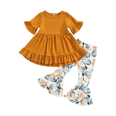 Calsunbaby Toddler Kids Baby Girl Clothes Ruffle Sleeve Tunic Dress Top Cow Print Flared Pants Headband Outfits 6-7 Years
Calsunbaby Toddler Kids Baby Girl Clothes Ruffle Sleeve Tunic Dress Top Cow Print Flared Pants Headband Outfits 6-7 Years