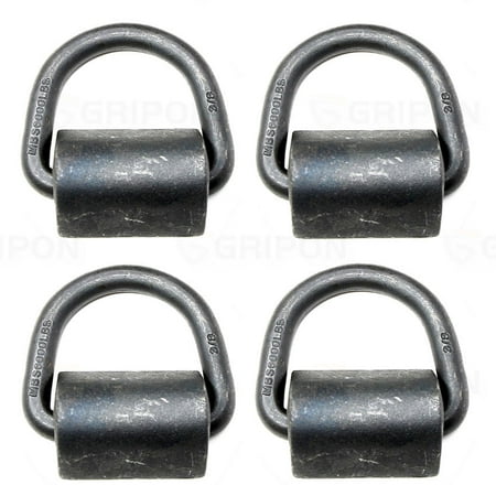 Gripon (Pack of 4) 3/8 2 000lbs Working Load Limit WLL Capacity Weld-on Flip D-ring Anchor Tie Down