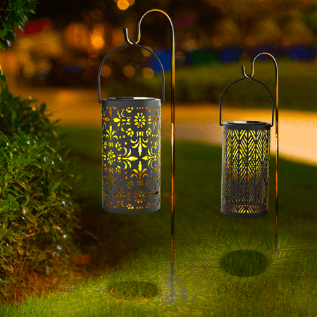 Solar Outdoor Lantern Set of 4 Metal Retro Garden Hanging Lantern with Hollow Pattern Black
Solar Outdoor Lantern Set of 4 Metal Retro Garden Hanging Lantern with Hollow Pattern Black
