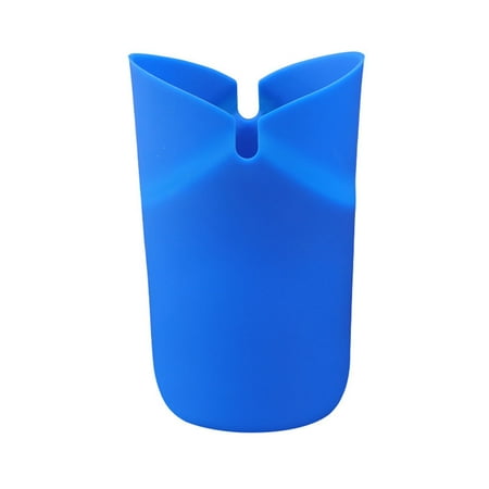 Jocestyle Foldable Popcorn Bowl Silicone Lightweight for Hiking Family Cinema (Blue)