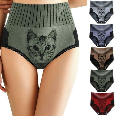dmqupv No Show Underwear for Leggings 5PCs Women Ladies Underpant Cat Head Printed High Waist Lace Lane Panties 22/24 Green Medium 
dmqupv No Show Underwear for Leggings 5PCs Women Ladies Underpant Cat Head Printed High Waist Lace Lane Panties 22/24 Green Medium