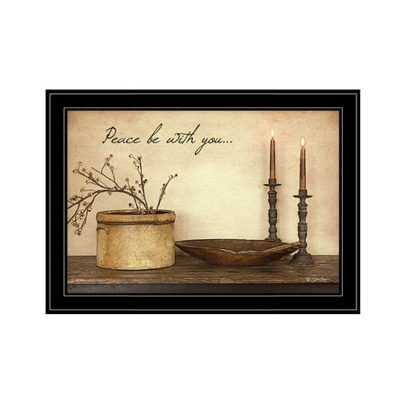 Peace Be with You by Artisan Susie Boyer Ready to Hang Framed Print Black Frame