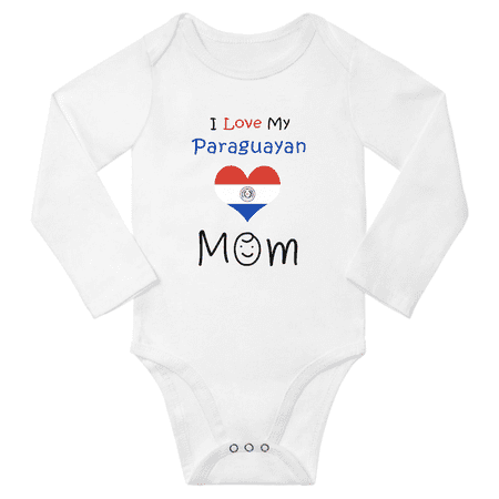I Love My Paraguayan Mom Baby Long Slevve Romper Bodysuit (White 6-12 Months)
I Love My Paraguayan Mom Baby Long Slevve Romper Bodysuit (White 6-12 Months)
