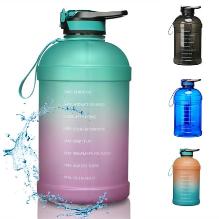 KEVENZ Water Bottle with Time Marker 1 Gallon Water Bottle with Straw Leakproof Water Jug BPA Free Green Purple
KEVENZ Water Bottle with Time Marker 1 Gallon Water Bottle with Straw Leakproof Water Jug BPA Free Green Purple