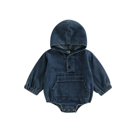 Frobukio Toddler Baby Girls Boys Denim Jumpsuit Casual Solid Color Long Sleeve Hooded Romper Bodysuit Blue 18-24 Months
Frobukio Toddler Baby Girls Boys Denim Jumpsuit Casual Solid Color Long Sleeve Hooded Romper Bodysuit Blue 18-24 Months