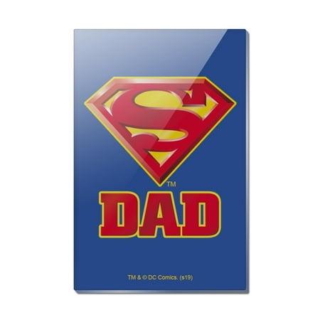 Superman Super Dad Shield Logo Rectangle Acrylic Fridge Refrigerator Magnet