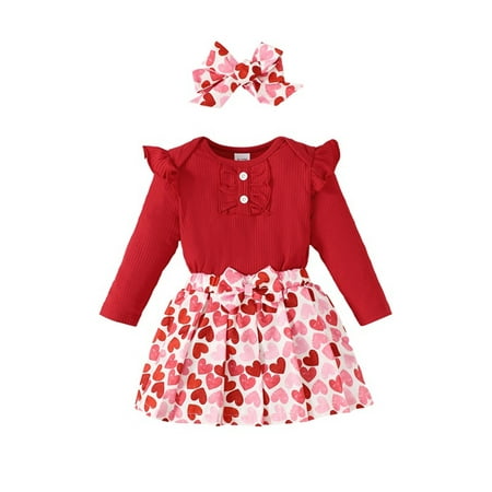 Suealasg Newborn Girls Valentine s Day Outfits 3M 6M 9M 12M 18M 24M Infant Girls Long Sleeve Ruffle Romper + Heart Pleated Skirt +Headband Set 3Pcs Baby Girls Spring Clothes Set
Suealasg Newborn Girls Valentine s Day Outfits 3M 6M 9M 12M 18M 24M Infant Girls Long Sleeve Ruffle Romper + Heart Pleated Skirt +Headband Set 3Pcs Baby Girls Spring Clothes Set