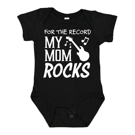 Inktastic For the Record My Mom Rocks Gift Baby Boy or Baby Girl Bodysuit