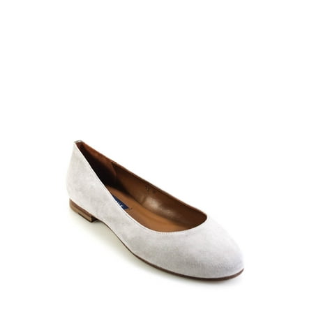 Margaux Womens Gray Suede Slip On Ballet Flats Shoes Size 5W