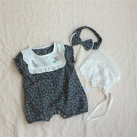 Aayomet Baby Bodysuit Baby Girls Ruffle Romper Jumpsuit Bodysuit Headband Summer Clothes Outifis Dark Blue 18-24 Months
Aayomet Baby Bodysuit Baby Girls Ruffle Romper Jumpsuit Bodysuit Headband Summer Clothes Outifis Dark Blue 18-24 Months