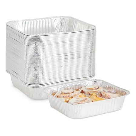 50 Pack Square Disposable Aluminum Tin Foil Roasting Pans Trays for Baking and Kitchen Accessories 8x8 in.
50 Pack Square Disposable Aluminum Tin Foil Roasting Pans Trays for Baking and Kitchen Accessories 8x8 in.