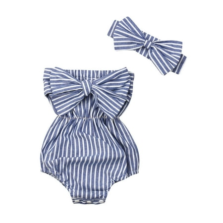 One Opening Newborn Baby Girl Clothes Off Shoulder Striped Romper Bodysuit Overall Outfit
One Opening Newborn Baby Girl Clothes Off Shoulder Striped Romper Bodysuit Overall Outfit