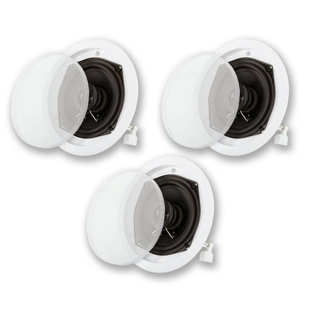 Acoustic Audio R191 In Ceiling \/ In Wall 3 Speaker Set 2 Way Home Theater 600 Watt R191-3S