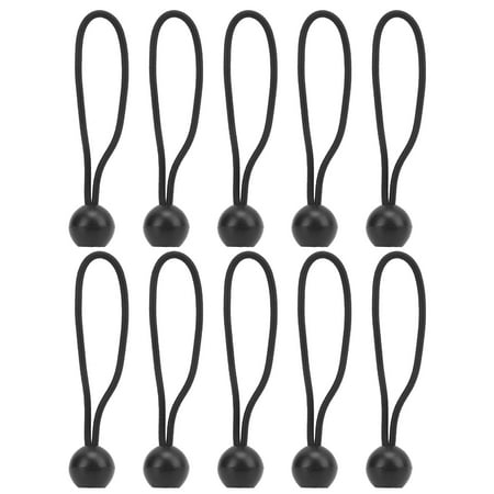 10pcs Tent Clip Fixed Ball Clip Ball Bungee Cords with Elastic String for Canopy TentBlack
