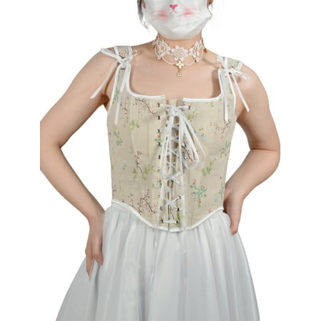 Women Corset Camisole Vintage Sleeveless Flower Lacing Slim Fit Tops for Party Club
Women Corset Camisole Vintage Sleeveless Flower Lacing Slim Fit Tops for Party Club