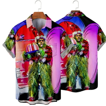 MLFU Men s Women s Christmas Green Elf Shirts Beach Casual Shirts