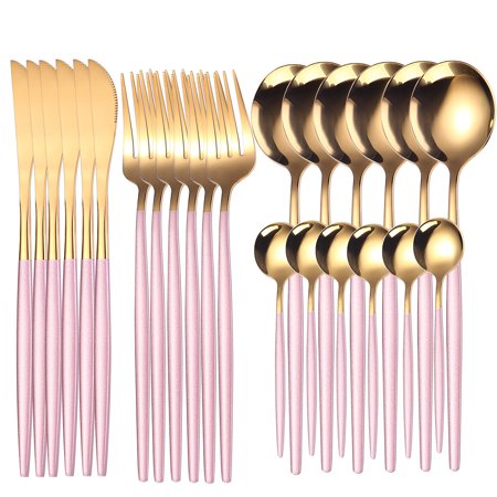 Stainless steel knife and fork 24-piece Portuguese tableware set creative western steak knife and fork spoon
Stainless steel knife and fork 24-piece Portuguese tableware set creative western steak knife and fork spoon