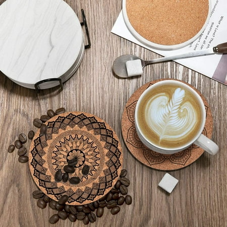 DTOWER Set Of 6 Unique Absorbent Coasters For Drinks Mandala Pattern Style Coasters With Cork Base
DTOWER Set Of 6 Unique Absorbent Coasters For Drinks Mandala Pattern Style Coasters With Cork Base
