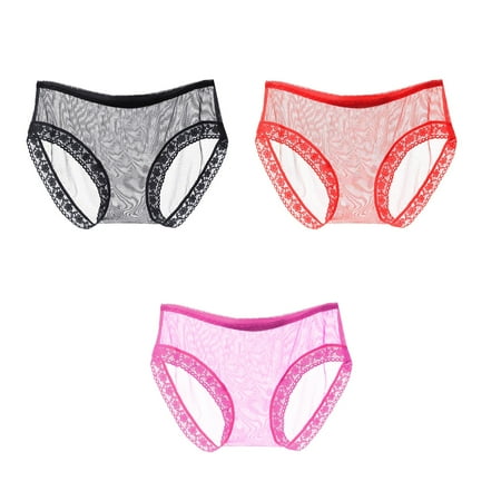 Dtydtpe underwear women Women s Three-piece Low Middle Waist Transparent Mesh Underwear Solid Lace Underwear Hot Pink
Dtydtpe underwear women Women s Three-piece Low Middle Waist Transparent Mesh Underwear Solid Lace Underwear Hot Pink