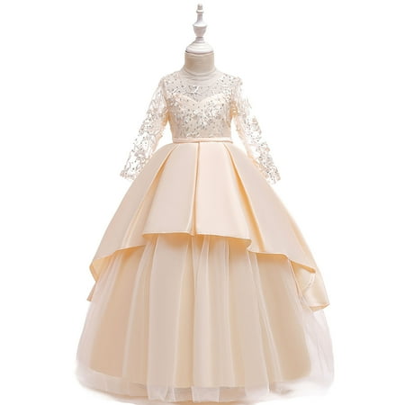 KONBECA Toddler Girls Princess Dress Little Girls Party Wedding Formal Dress Lace Embroidery Flowers Net Bowknot Dress Kids Pageant Flower Girl Long Sleeve Dress Beige (5-6 Years)
KONBECA Toddler Girls Princess Dress Little Girls Party Wedding Formal Dress Lace Embroidery Flowers Net Bowknot Dress Kids Pageant Flower Girl Long Sleeve Dress Beige (5-6 Years)