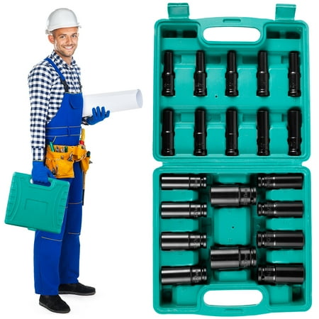 Protoiya 20 Pcs Deep Impact Socket Set Drive Metric Wrench Socket 8 to 32mm Heavy Duty Pneumatic Wrench Tire Removal Tools Wear-resistant Portable Impact Socket for Truck Garage Repair 
Protoiya 20 Pcs Deep Impact Socket Set Drive Metric Wrench Socket 8 to 32mm Heavy Duty Pneumatic Wrench Tire Removal Tools Wear-resistant Portable Impact Socket for Truck Garage Repair