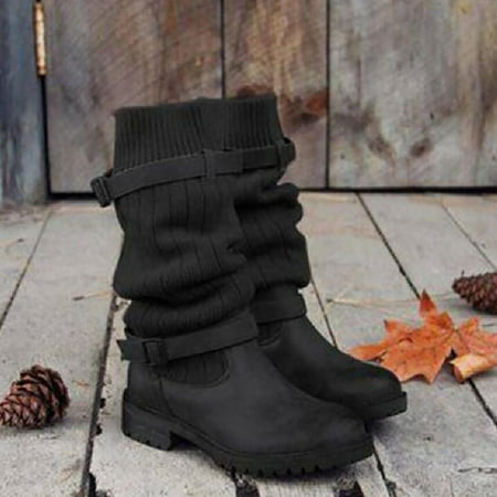 Foraging dimple Boots for Women Winter and Autumn Long Thick Heel Antiskid Wool Sock Shoes Black
Foraging dimple Boots for Women Winter and Autumn Long Thick Heel Antiskid Wool Sock Shoes Black