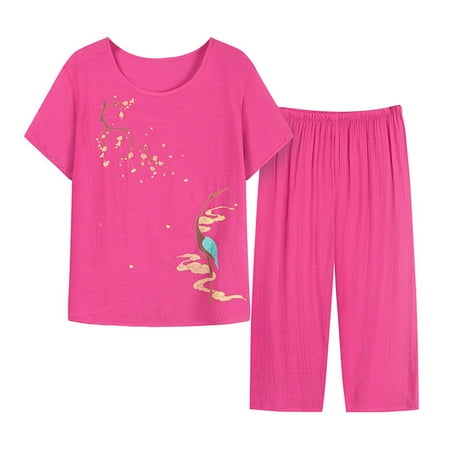 Xihbxyly Linen Sets for Women 2 Piece Button Down Pajamas for Women Plus Size Summer Outfits Printed Loungewear Short Sleeve Button Down Two Piece Shirt Cropped Pants Hot Pink XXXXL
Xihbxyly Linen Sets for Women 2 Piece Button Down Pajamas for Women Plus Size Summer Outfits Printed Loungewear Short Sleeve Button Down Two Piece Shirt Cropped Pants Hot Pink XXXXL