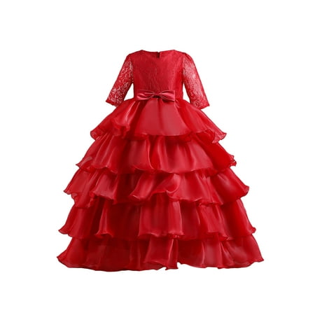 Suanret Kids Little Girls Princess Dress Children Floral Lace Multi-Layer Ruffle Tutu Summer Gown Frock Prom Dress Red 9-10 Years
Suanret Kids Little Girls Princess Dress Children Floral Lace Multi-Layer Ruffle Tutu Summer Gown Frock Prom Dress Red 9-10 Years