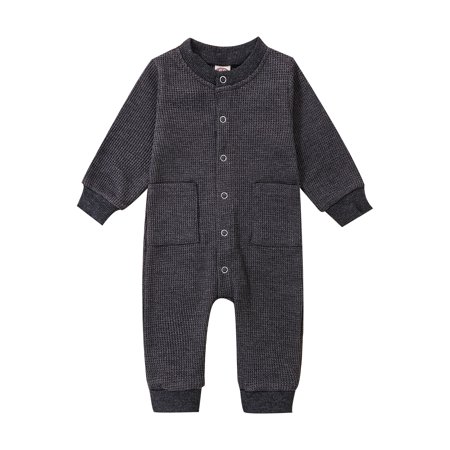 Musuos Baby Romper Round Neck Long Sleeve Waffle Texture Solid Color Button Down Elastic Cuff Jumpsuit
Musuos Baby Romper Round Neck Long Sleeve Waffle Texture Solid Color Button Down Elastic Cuff Jumpsuit