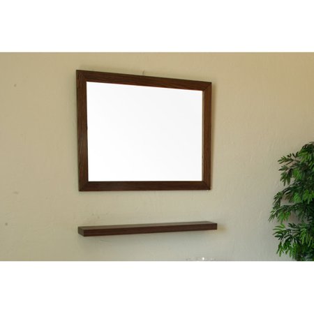 Bellaterra Home 31.5 in Mirror-Dark walnut