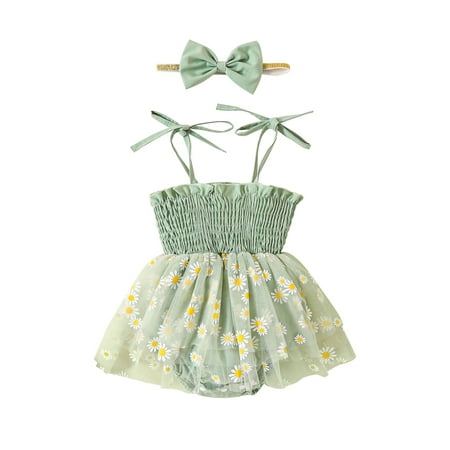 Sprifallbaby Newborn Baby Girls Tulle Patchwork Romper Set Spaghetti Straps Pleated Flower Print A-line Princess Dress with Bowknot Headband for Summer 2023 0-18M
Sprifallbaby Newborn Baby Girls Tulle Patchwork Romper Set Spaghetti Straps Pleated Flower Print A-line Princess Dress with Bowknot Headband for Summer 2023 0-18M
