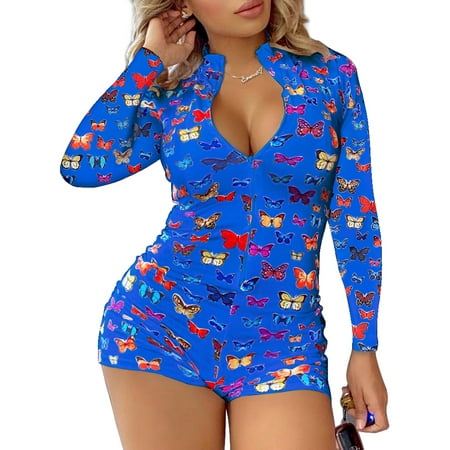 Ma&Baby Women Butterfly Print Long Sleeve Jumpsuit Sleepwear One Piece Bodysuit Romper Overall Pajama
Ma&Baby Women Butterfly Print Long Sleeve Jumpsuit Sleepwear One Piece Bodysuit Romper Overall Pajama
