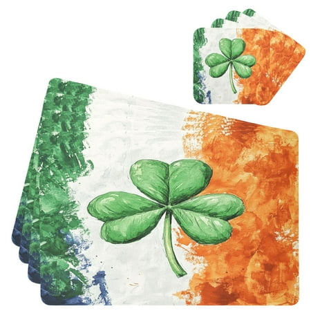 Wobogo Watercolor Style Of Large Green Shamrocks Placemats Coasters Set of 4 Heat-resistant Non-slip Easy to Clean Square Dinner Plate Mat
Wobogo Watercolor Style Of Large Green Shamrocks Placemats Coasters Set of 4 Heat-resistant Non-slip Easy to Clean Square Dinner Plate Mat