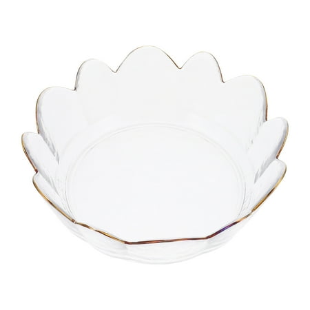 1pc Delicate Glass Transparent Bowl Glass Irregular Bowl Glass Salad Bowl
