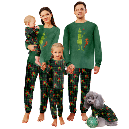 FUNIER Family Christmas Pajamas Sets The Grinch Plaid Print Sizes Baby-Kids-Adult-Pet 2-Piece Top and Pants Bodysuits Clothes Pajamas Set
FUNIER Family Christmas Pajamas Sets The Grinch Plaid Print Sizes Baby-Kids-Adult-Pet 2-Piece Top and Pants Bodysuits Clothes Pajamas Set
