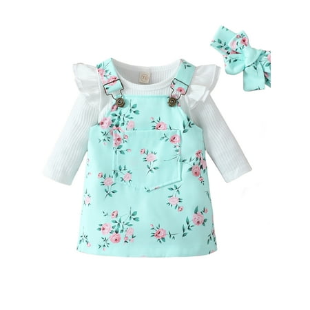 LAPAKIDS Baby Girl Outfit Sets Long Sleeve Jumpsuit Floral Suspender Skirt with Headband 3-6 Months
LAPAKIDS Baby Girl Outfit Sets Long Sleeve Jumpsuit Floral Suspender Skirt with Headband 3-6 Months