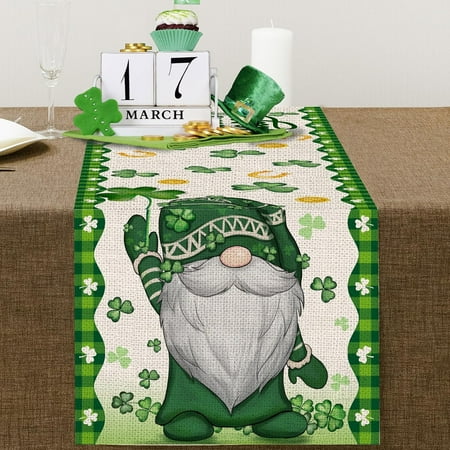 St Patricks Day Table Runner 108 Inches Long Happy St Patricks Day Gnome Burlap Table Runners Shamrocks Gold Irish Holiday Table Runner Decorations for Home Dining Room Kitchen Decor
St Patricks Day Table Runner 108 Inches Long Happy St Patricks Day Gnome Burlap Table Runners Shamrocks Gold Irish Holiday Table Runner Decorations for Home Dining Room Kitchen Decor