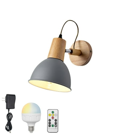 FSLiving Battery Opertaed Wall Sconce Wireless Remote Control Lamp Rechargeable Stepless Dimming LED Bulb Macaron Grey Color Wall Light Fixture Nightstand Lamp for Reading Dorm Stairways - 1 Lamp
FSLiving Battery Opertaed Wall Sconce Wireless Remote Control Lamp Rechargeable Stepless Dimming LED Bulb Macaron Grey Color Wall Light Fixture Nightstand Lamp for Reading Dorm Stairways - 1 Lamp